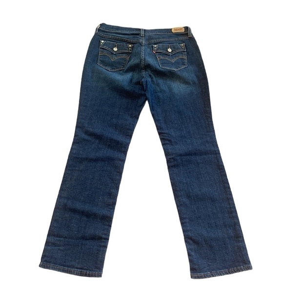 Levi's 505 Straight Leg High Rise Back Flap Pocket Blue Jeans Size 10 - Picture 3 of 9